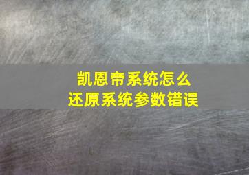 凯恩帝系统怎么还原系统参数错误