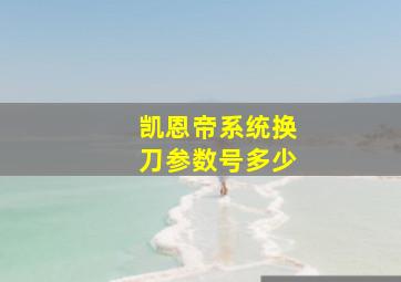 凯恩帝系统换刀参数号多少