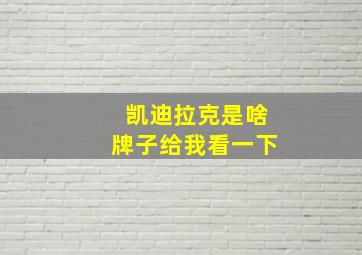 凯迪拉克是啥牌子给我看一下