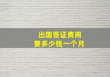 出国签证费用要多少钱一个月