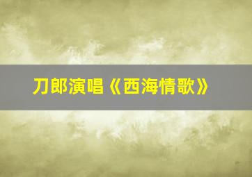 刀郎演唱《西海情歌》