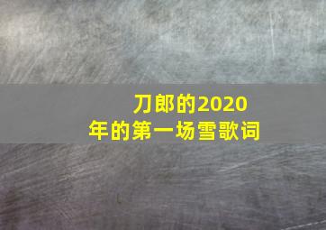 刀郎的2020年的第一场雪歌词