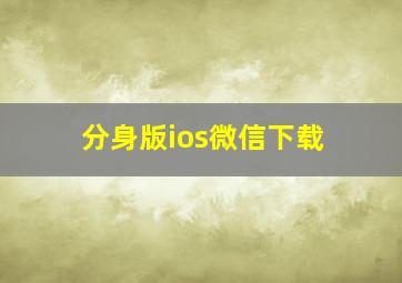 分身版ios微信下载