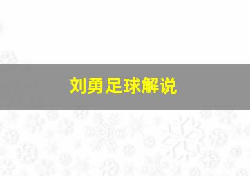 刘勇足球解说