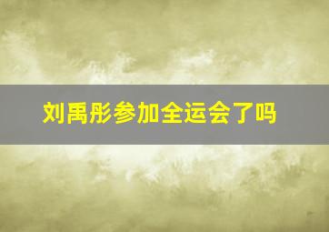 刘禹彤参加全运会了吗