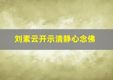 刘素云开示清静心念佛