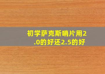 初学萨克斯哨片用2.0的好还2.5的好