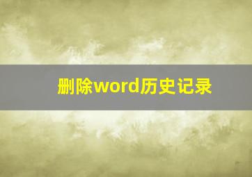 删除word历史记录