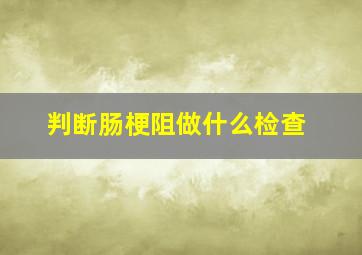 判断肠梗阻做什么检查