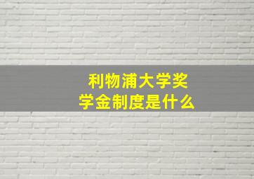 利物浦大学奖学金制度是什么