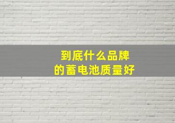 到底什么品牌的蓄电池质量好