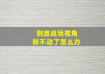 刺激战场视角转不动了怎么办