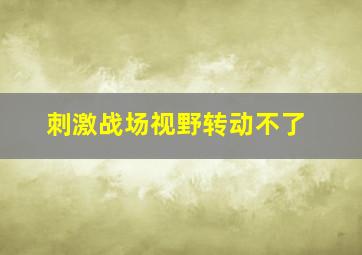 刺激战场视野转动不了