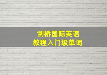 剑桥国际英语教程入门级单词