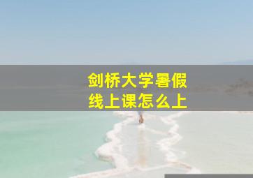 剑桥大学暑假线上课怎么上