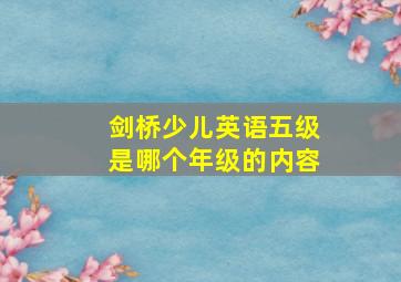 剑桥少儿英语五级是哪个年级的内容