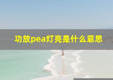 功放pea灯亮是什么意思