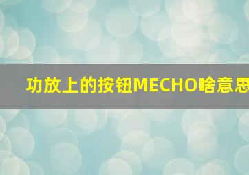 功放上的按钮MECHO啥意思