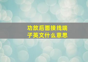 功放后面接线端子英文什么意思