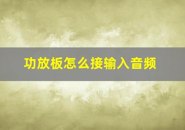 功放板怎么接输入音频