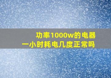 功率1000w的电器一小时耗电几度正常吗