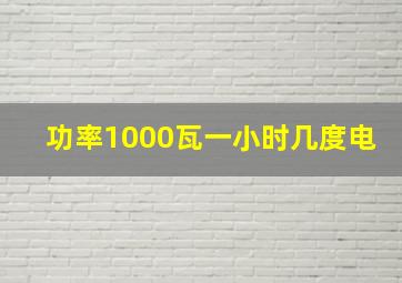 功率1000瓦一小时几度电