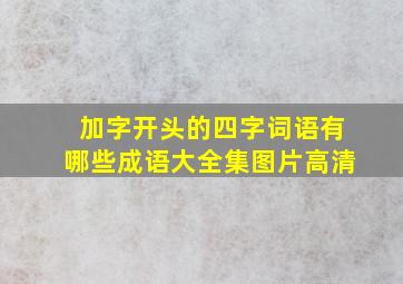 加字开头的四字词语有哪些成语大全集图片高清