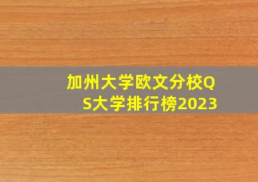 加州大学欧文分校QS大学排行榜2023