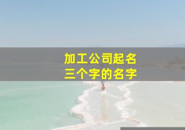 加工公司起名三个字的名字