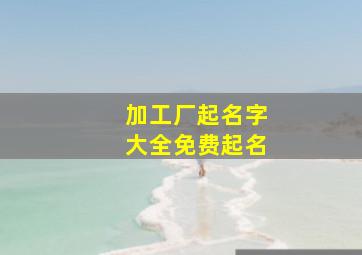 加工厂起名字大全免费起名