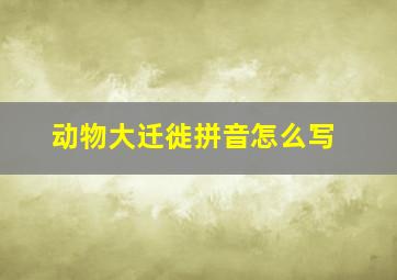 动物大迁徙拼音怎么写