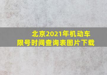 北京2021年机动车限号时间查询表图片下载