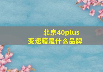 北京40plus变速箱是什么品牌