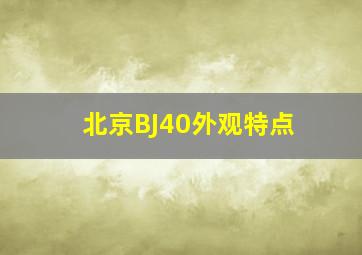 北京BJ40外观特点