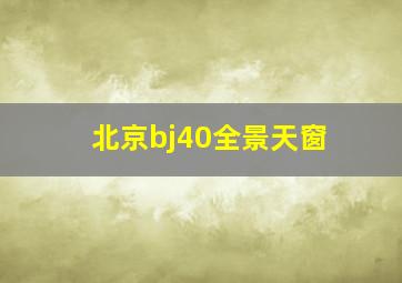 北京bj40全景天窗