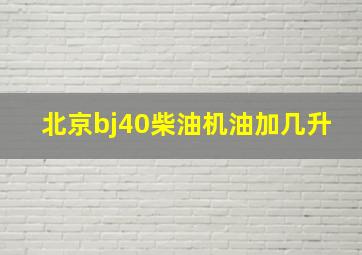 北京bj40柴油机油加几升