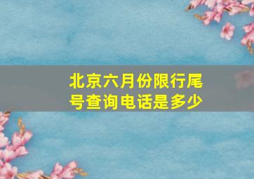 北京六月份限行尾号查询电话是多少