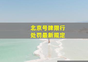 北京号牌限行处罚最新规定