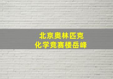 北京奥林匹克化学竞赛楼岳峰