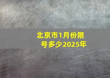 北京市1月份限号多少2025年