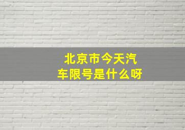 北京市今天汽车限号是什么呀