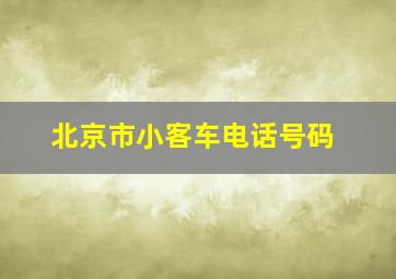 北京市小客车电话号码