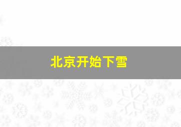 北京开始下雪