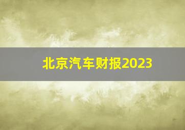 北京汽车财报2023