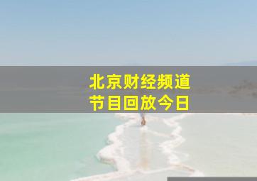 北京财经频道节目回放今日