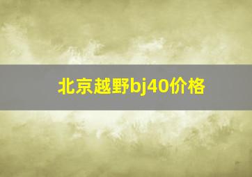 北京越野bj40价格