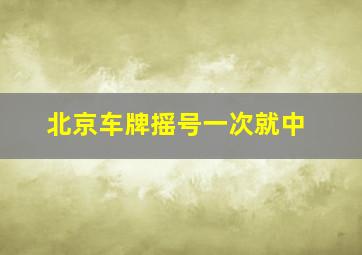 北京车牌摇号一次就中