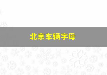 北京车辆字母