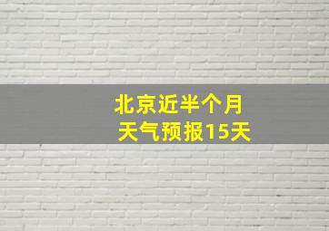 北京近半个月天气预报15天