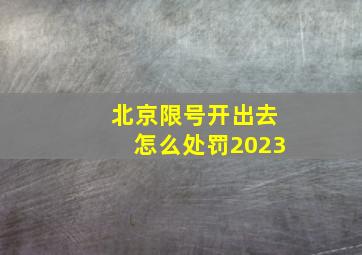 北京限号开出去怎么处罚2023